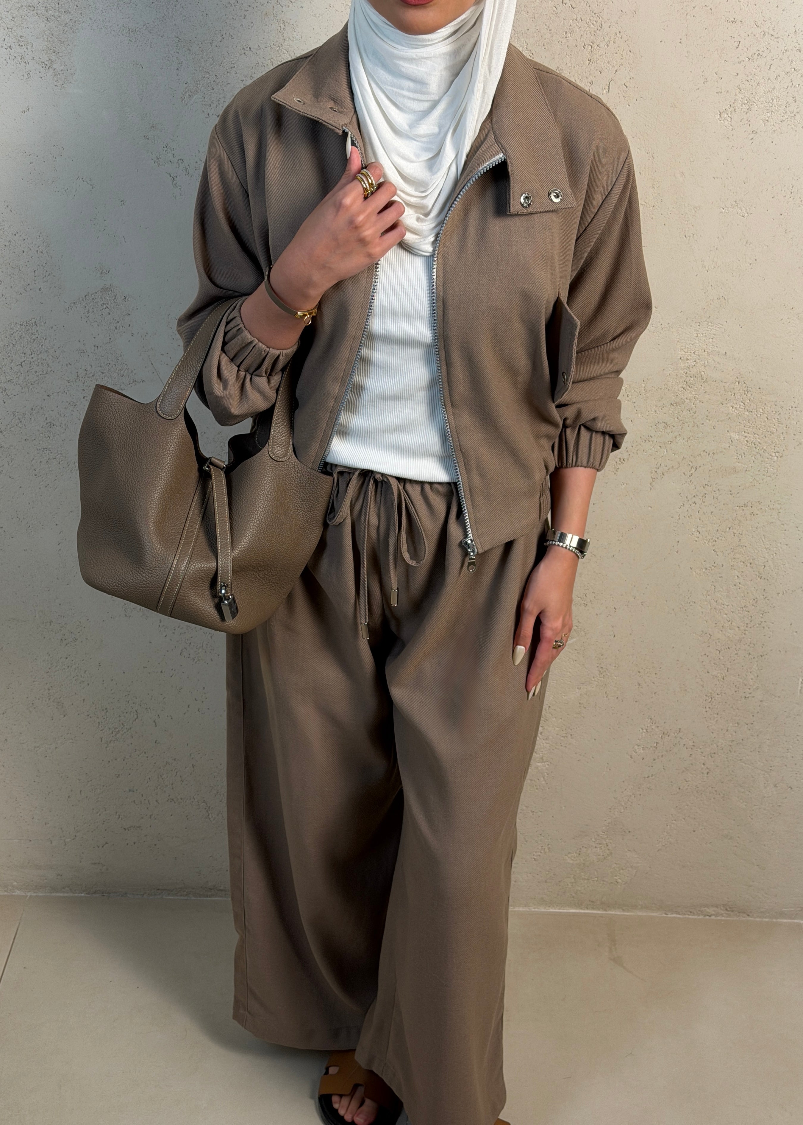 Taupe Linen Set